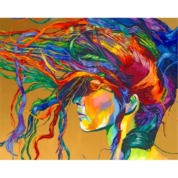 Abstract Colorful Woman (40X50cm) Painting By Numbers UK