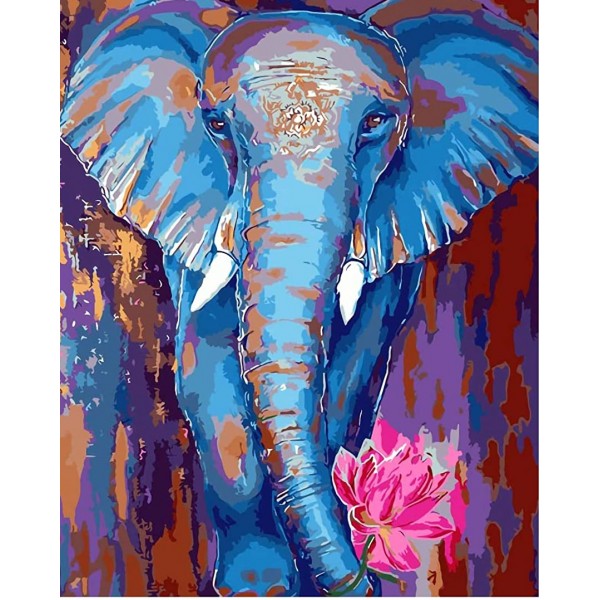 Colorful elephant- 40*50cm Painting By Numbers UK