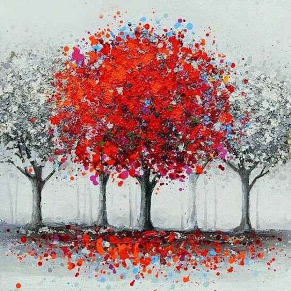 Colorful tree - Paint by Numbers - 40x40cm Painting By Numbers UK