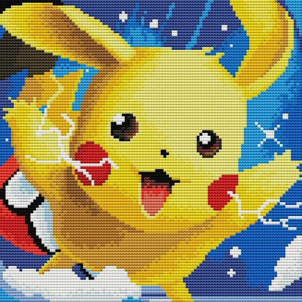 11ct Full cross stitch | Pokemon（30x30cm） Painting By Numbers UK