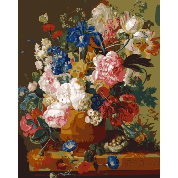 Flowers blooming on vase Painting By Numbers UK