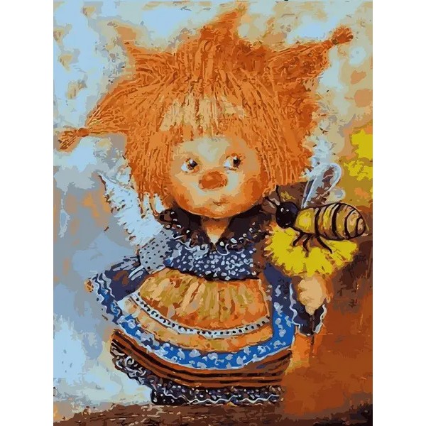 Doll and bee- 40*50cm Painting By Numbers UK