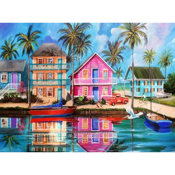 Colorful house- 40*50cm Painting By Numbers UK