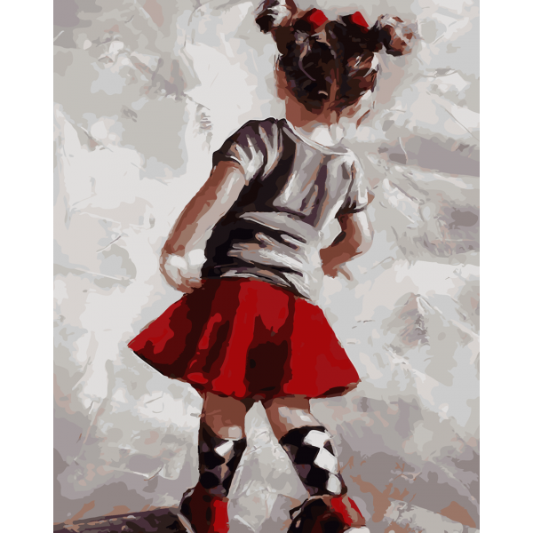 Girl in red dress Painting By Numbers UK