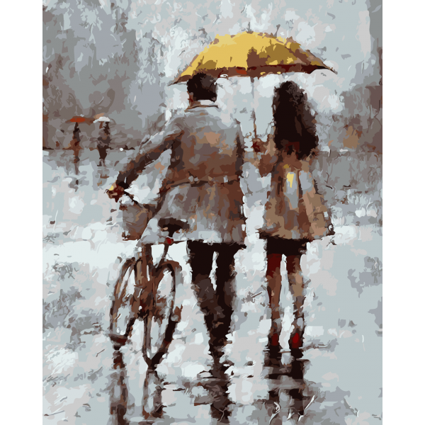 Couple holding an umbrella Painting By Numbers UK