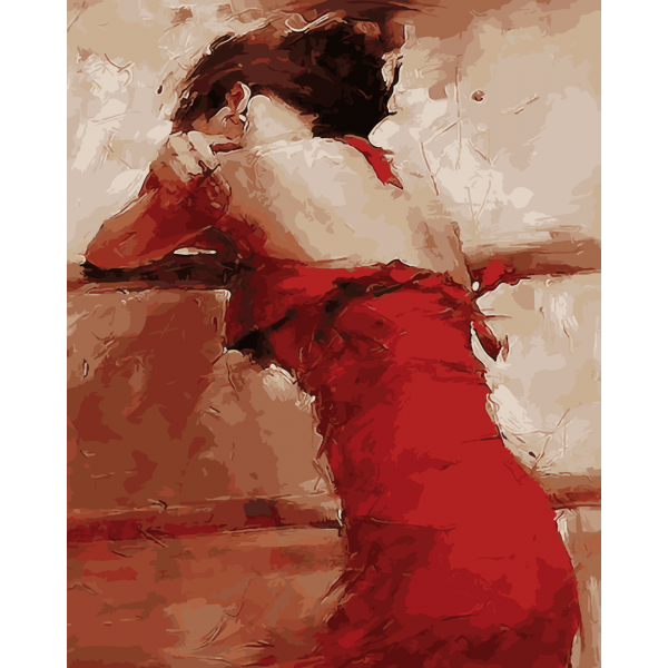 Woman in red dress Painting By Numbers UK