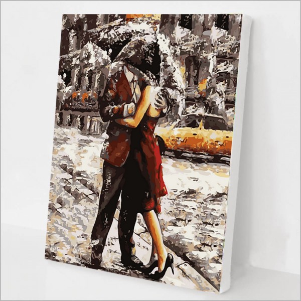 Couple holding umbrella Painting By Numbers UK