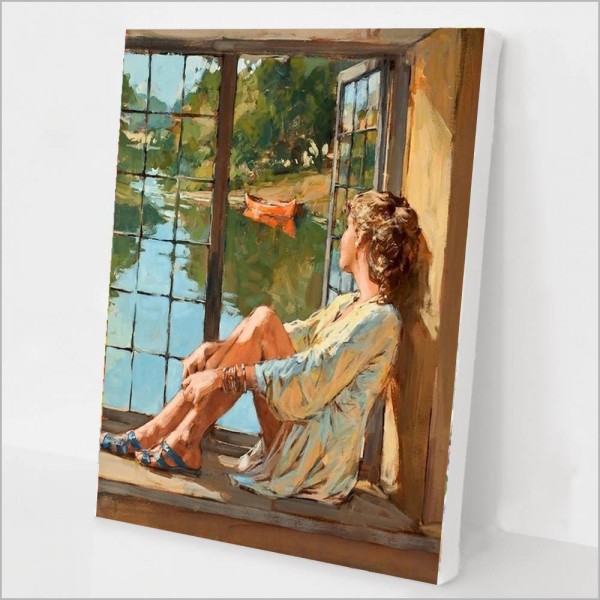 Girl looking out the window Painting By Numbers UK