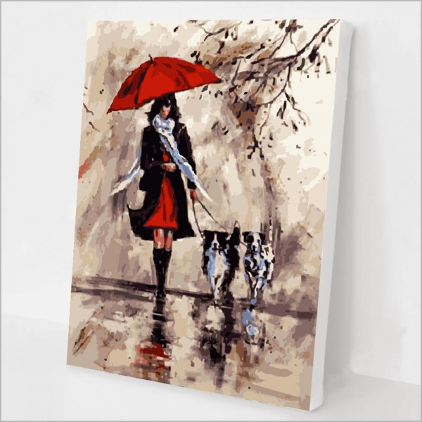 Woman with umbrella Painting By Numbers UK
