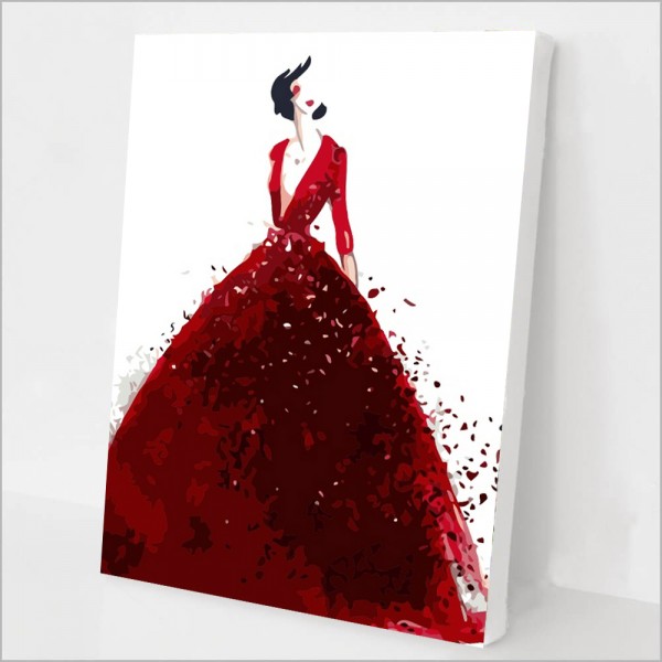 Woman in red dress Painting By Numbers UK