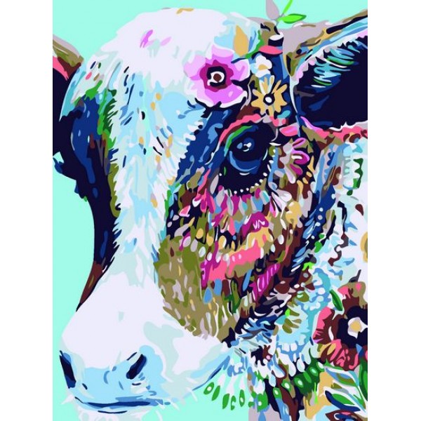 Colored cow- 40*50cm Painting By Numbers UK