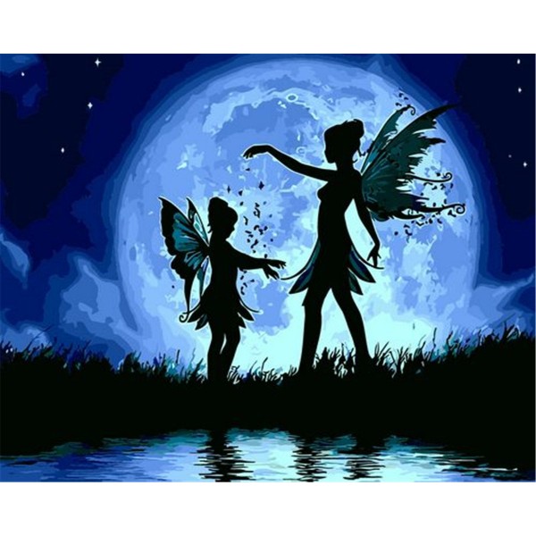Elves under the big moon Painting By Numbers UK