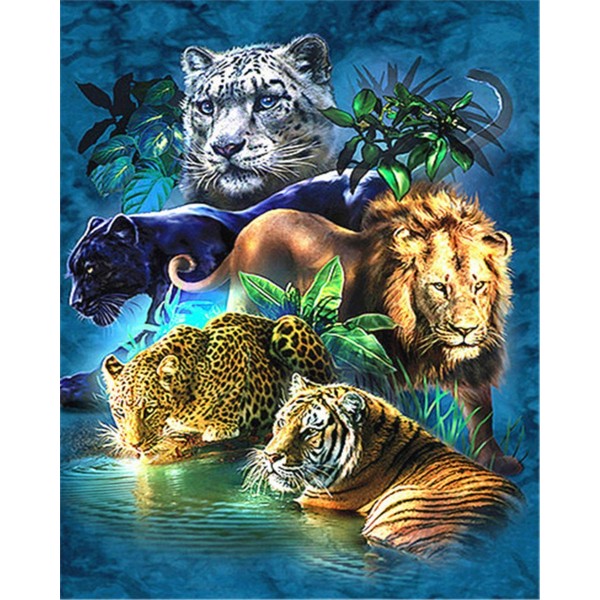 Animal lion, tiger, leopard Painting By Numbers UK