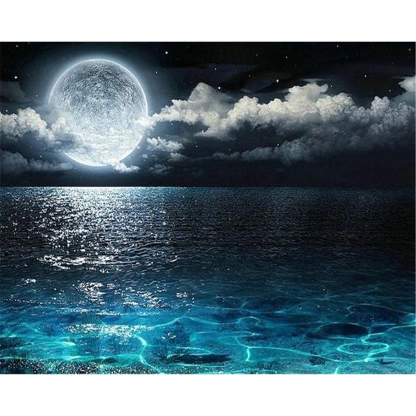 Sea rises super moon Painting By Numbers UK