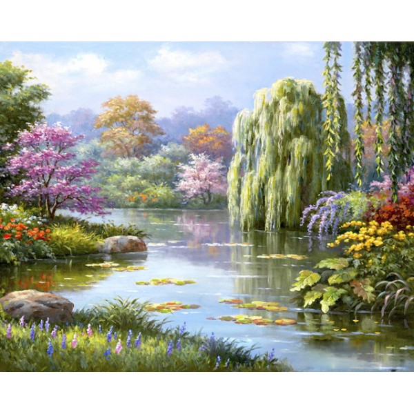 Lakeside scenery- 40*50cm Painting By Numbers UK