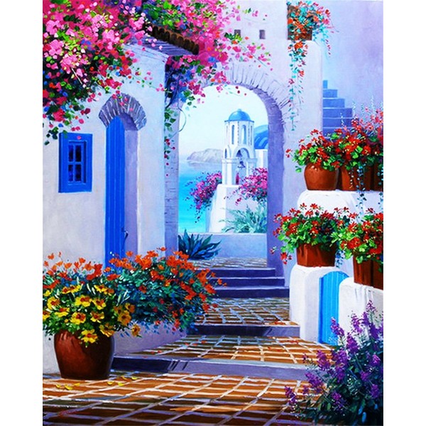 Beautiful view of Santorini island in Greece Painting By Numbers UK