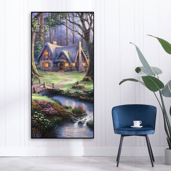 DIY Painting By Numbers-Forest hut-40*80cm Painting By Numbers UK