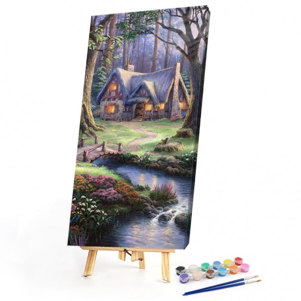 DIY Painting By Numbers-Forest hut-40*80cm Painting By Numbers UK