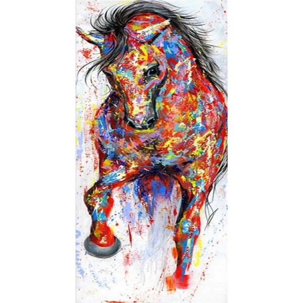 DIY Painting By Numbers-Colorful Horse-40*80cm Painting By Numbers UK