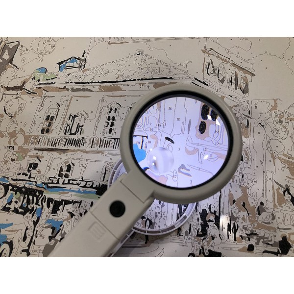 Paint by Numbers Dual Use 5X 11X Magnifying Glass (Hand Held & Bright Stand  ) Painting By Numbers UK