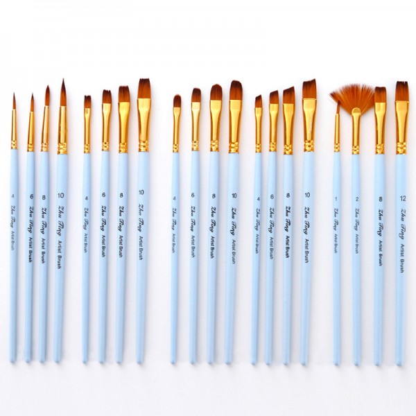 Tool - 20 pieces/set Matt Blue Nylon Paint Brush Painting By Numbers UK