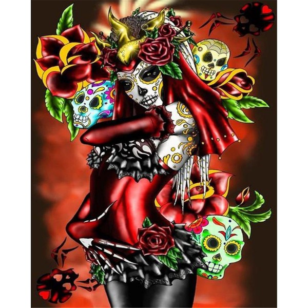 Skeleton mask beauty Painting By Numbers UK