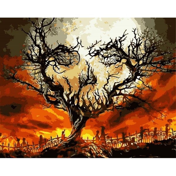  Halloween skull tree Painting By Numbers UK