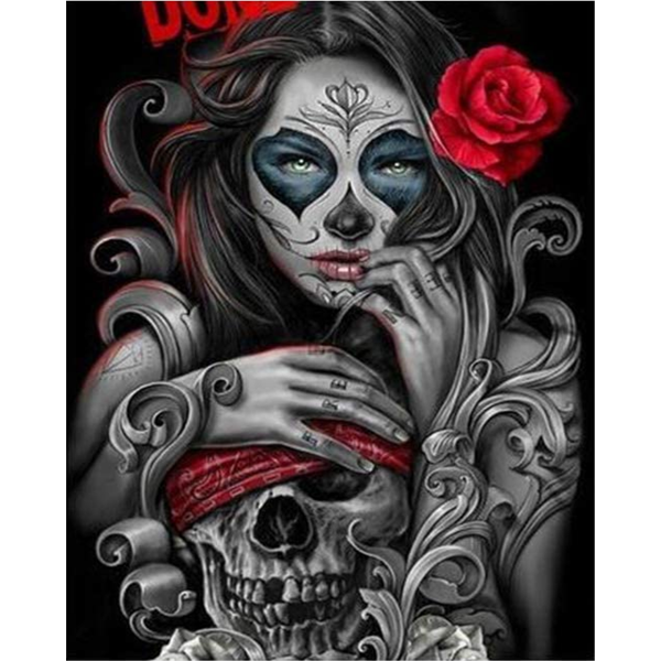 Beautiful female and skull Painting By Numbers UK