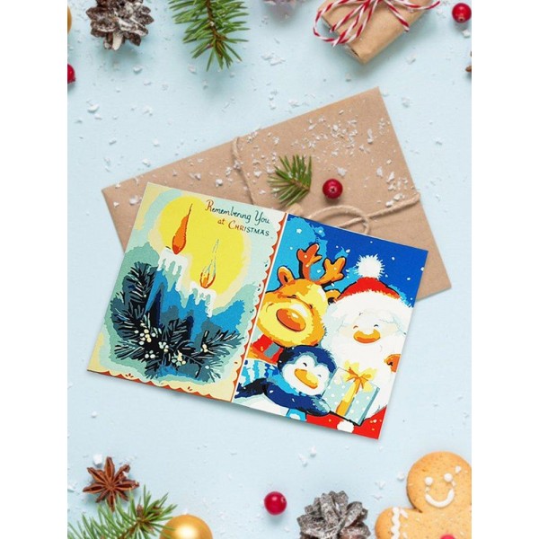 Christmas Handmade Greeting Card-Painting By Numbers Painting By Numbers UK