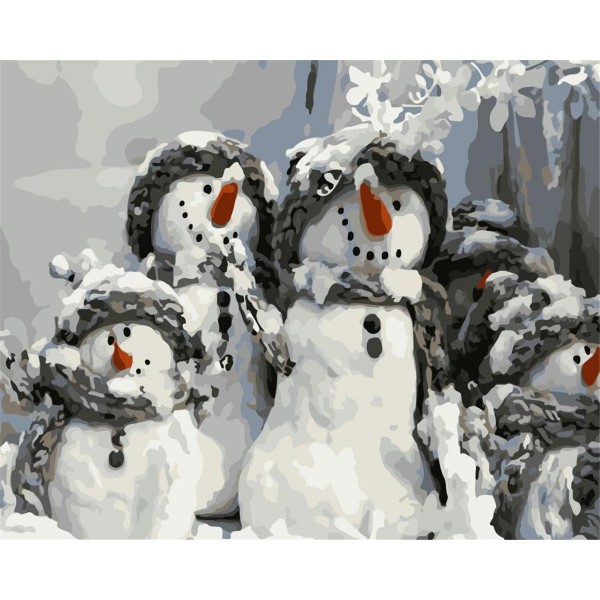 Cute pretty snowman Painting By Numbers UK