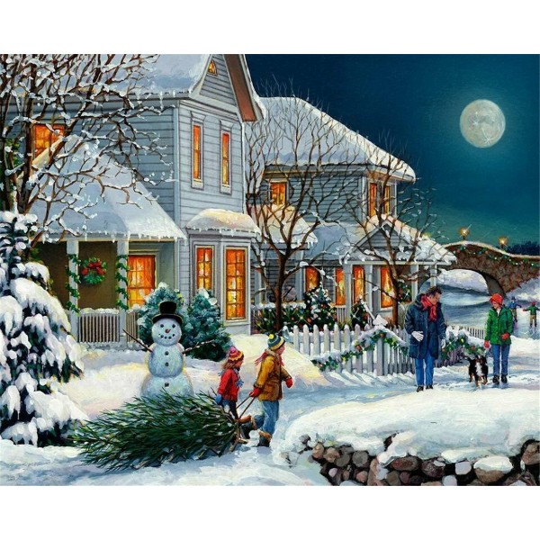 Christmas snowman Painting By Numbers UK