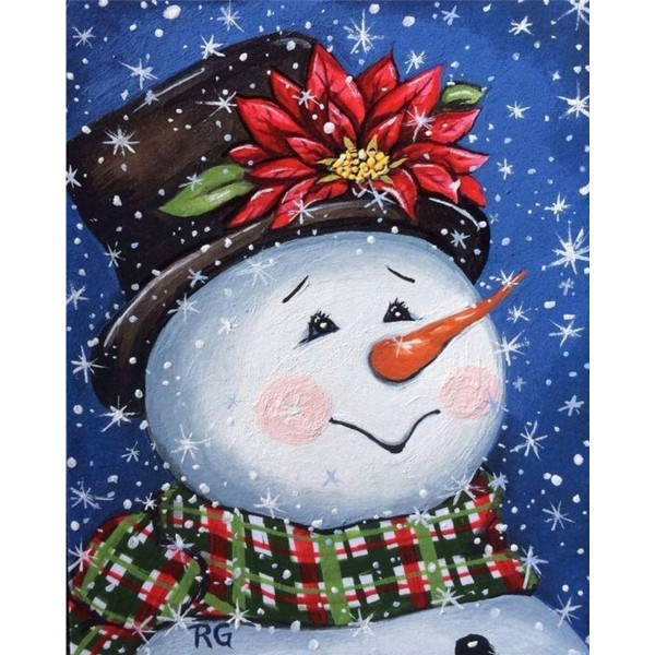 Christmas smiling snowman Painting By Numbers UK