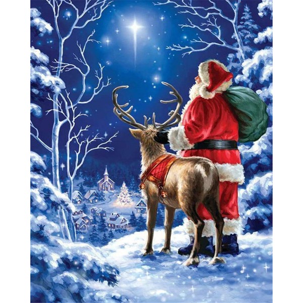 Santa and his elk Painting By Numbers UK