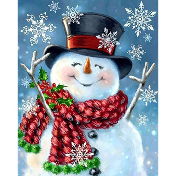 Christmas smiling snowman Painting By Numbers UK