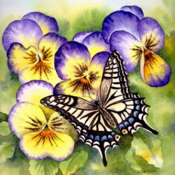 Butterfly Love Flower- 40*50cm Painting By Numbers UK