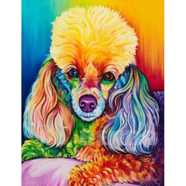 Colorful dog- 40*50cm Painting By Numbers UK