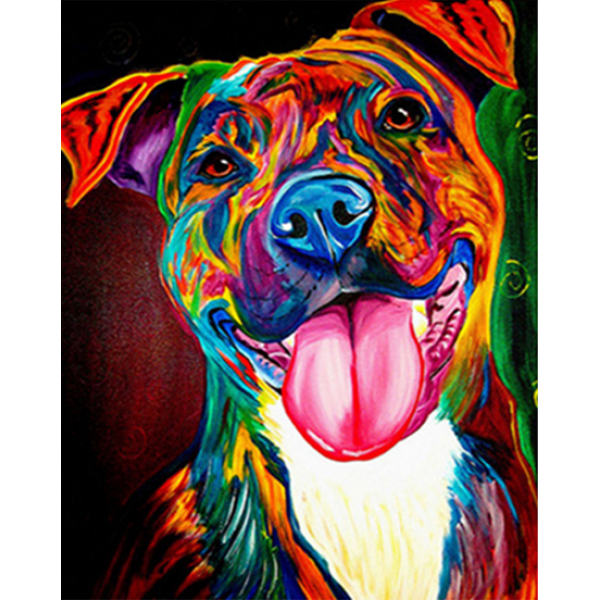 Colorful dog- 40*50cm Painting By Numbers UK