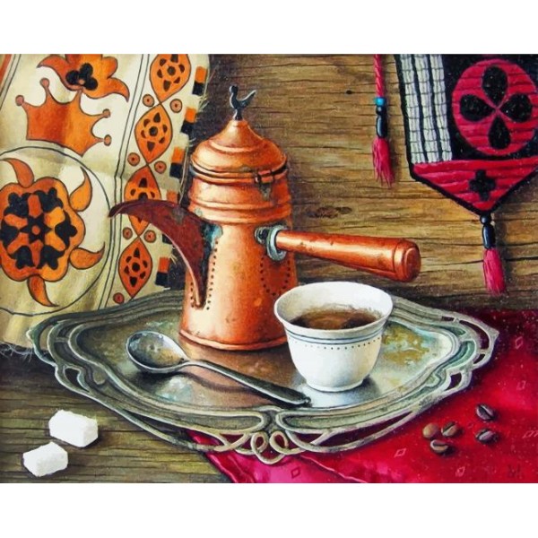 Coffee Pot And Cup (40X50cm) Painting By Numbers UK