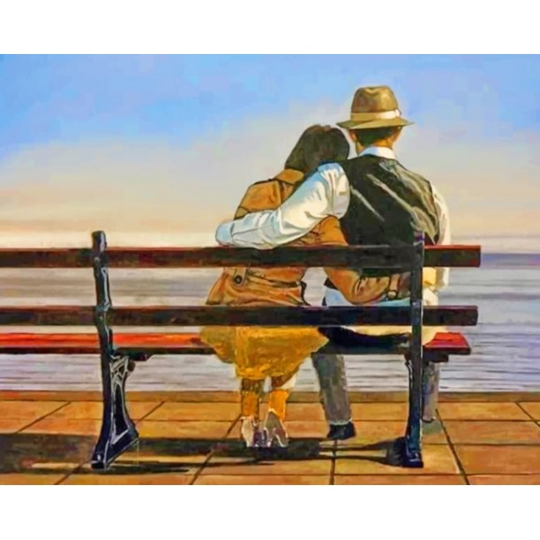 Couple Hugging Each Other (40X50cm) Painting By Numbers UK