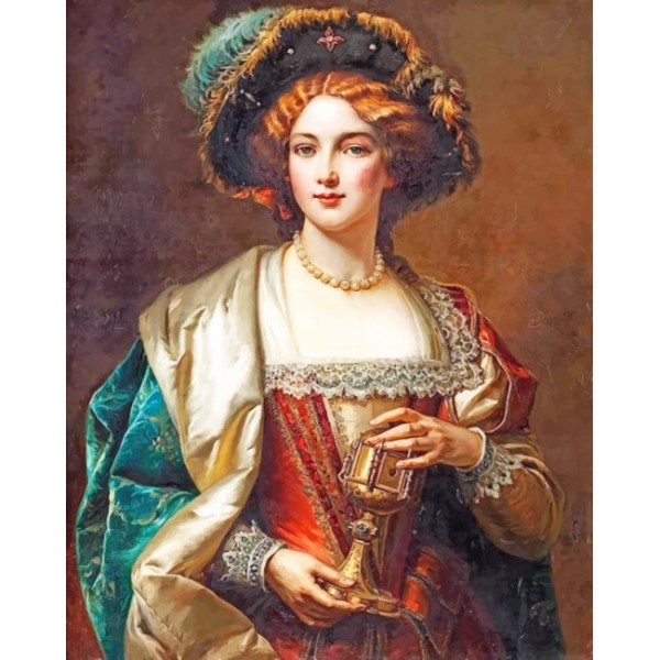 Portrait Of A Noblewoman Cesare Auguste Detti (40X50cm) Painting By Numbers UK