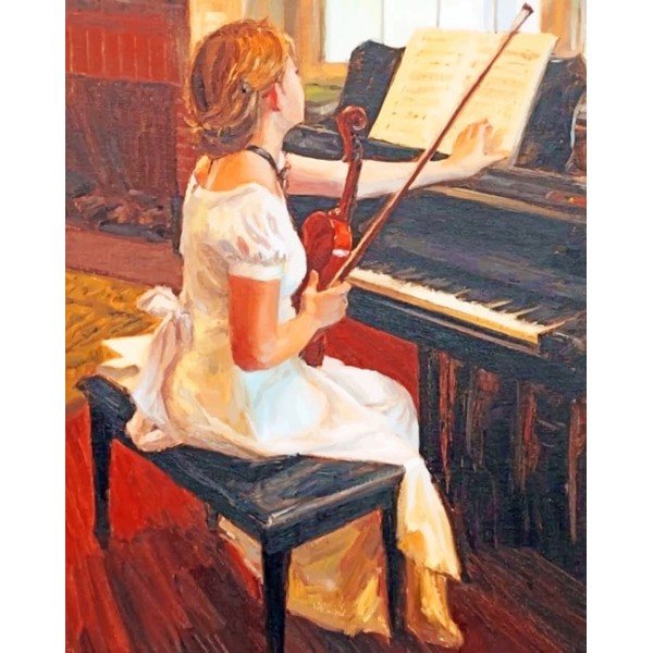 Classical Pianist Female  (40X50cm) Painting By Numbers UK
