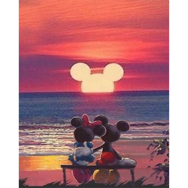 Mickey and Minnie watch the sunset together Painting By Numbers UK