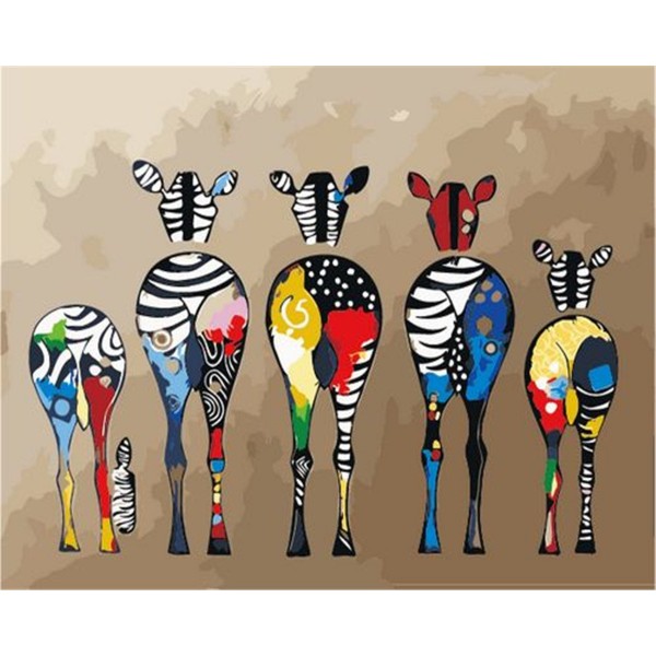Colored abstract zebra Painting By Numbers UK