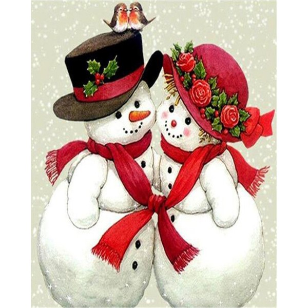 Snowman couple Painting By Numbers UK