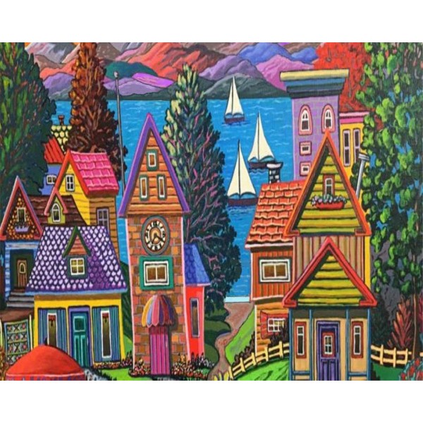 Colorful house Painting By Numbers UK
