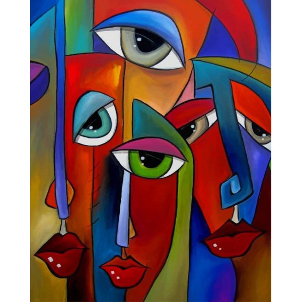 Colorful Faces Art Painting By Numbers UK