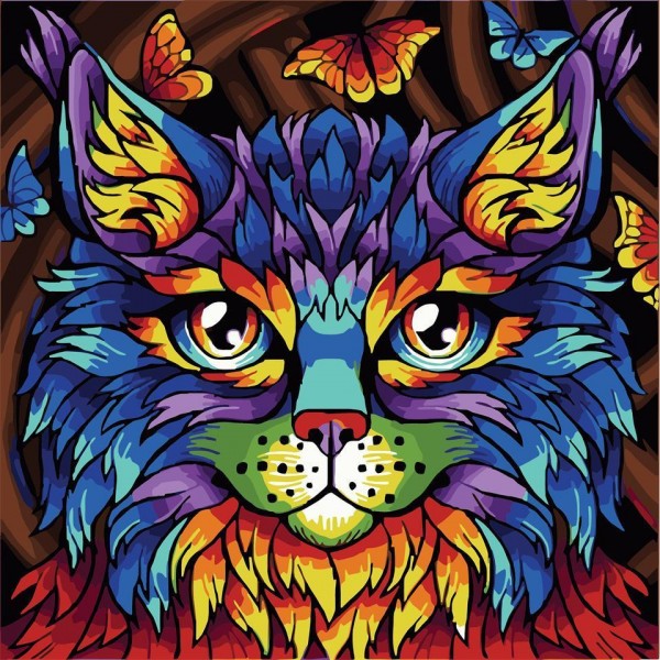 Colorful cat Painting By Numbers UK