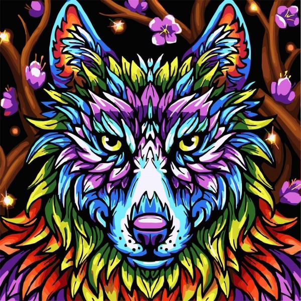 Colorful wolf Painting By Numbers UK