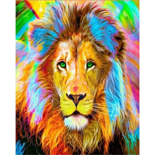 Colorful lion Painting By Numbers UK