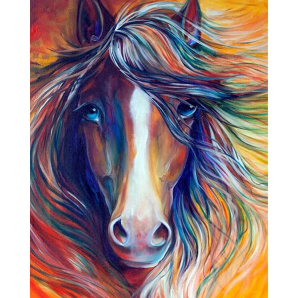  Colorful horse head Painting By Numbers UK